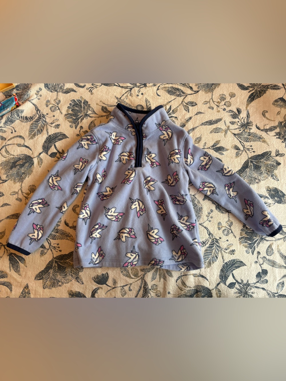 OshKosh B'gosh Lavender Unicorn Fleece Jacket with Navy Trim